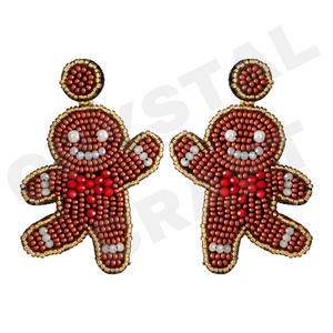 Boucles d'oreilles perlées en forme de larme Softball pour femmes couleur patriotique Orange blanc bleu pour mariage ou jour commémoratif - Product Image 4