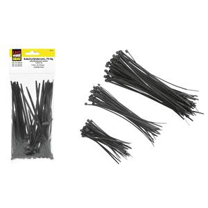 Easy Work - Ensemble de 75 attaches-câbles noires, 15 paquets - Product Image 1