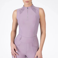 Vêtement de base pour l'équitation pour femmes en gros, tissu performant, sans manches, respirant, haut d'équitation équestre