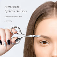 En stock, Vente chaude : Ciseaux à poils de nez en acier inoxydable forgé à la main, outil de beauté pour droitiers, pour soins personnels