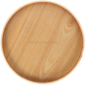 Ensemble de plateaux en bois de haute qualité de couleur grise rustique avec une forme ronde et un design charmant idéal pour la décoration intérieure et l'organisation - Product Image 1