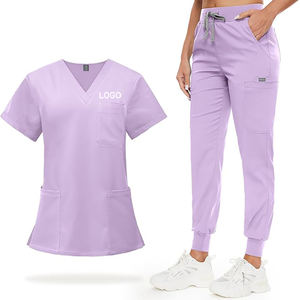 Ensemble de blouses d'infirmière unisexes confortables à col en V, pantalon, tissu tissé pour femmes, pour les médecins, les infirmières, l'hôpital, uniformes de travail - Product Image 6