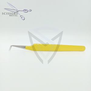 Pinzas de pestañas de Punta lisa de precisión recubiertas de polvo de Color personalizado de acero inoxidable profesional OEM al por mayor para uso en salón de belleza - Product Image 1
