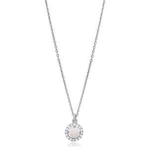 Collier minimaliste à breloques en pierre d'opale blanche, fabrication artisanale turque, vente en gros, bijoux en argent Sterling 925 - Product Image 6