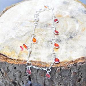 925 Sterling Silver Fine Charm <b>Bracelet</b> Handmade <b>Cubic</b> <b>Zirconia</b> Bezel Gemstone Silver Jewelry with Gift Option - Product Image 4