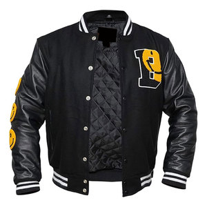 Chaqueta Varsity Clásica para Hombre 2026, Mangas en Contraste, Cuello Acanalado, Chaqueta Urbana - Product Image 4