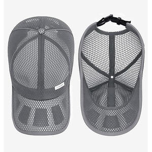 Venta al por mayor de gorras de camionero de gamuza con logotipo bordado personalizado ala curva 5 paneles en blanco dos tonos de gamuza transpirable gorras de béisbol de red Unisex - Product Image 6