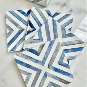 Sous-verre artisanal en os incrusté, style bohème, écologique, pour tables à café et à dîner, motif floral, emballage personnalisé - Product Image 5