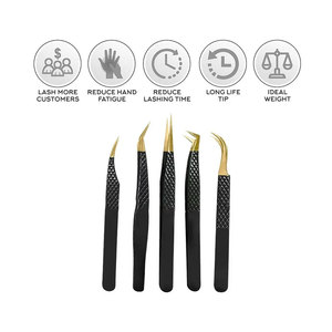 Pinzas de extensión de pestañas de volumen de impresión de logotipo personalizado para herramientas de belleza/pinzas de pestañas de fabricación de alta calidad para mujeres - Product Image 4