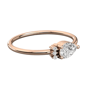 แหวนแต่งงานเพชรทรงกลมและทรงลูกแพร์น้ำหนักเบา - Product Image 1