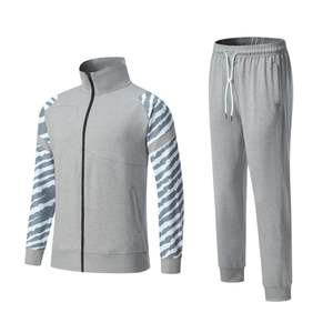 ชุดออกกำลังกายสองชิ้นสำหรับผู้ชายชุดวิ่งออกกำลังกายผ้าโพลีเอสเตอร์แห้งเร็วชุดออกกำลังกายใส่เล่นกีฬาใส่สบาย - Product Image 1