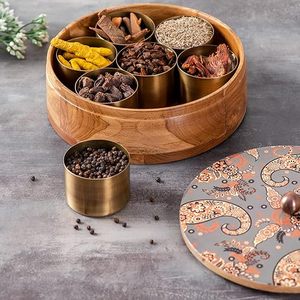100% tốt nhất kim loại/Gỗ gia vị Masala hộp/trình bày hộp Hot Sản phẩm bán cho kích thước lớn và nhà bếp Sử dụng bằng tay làm thủ công - Product Image 5