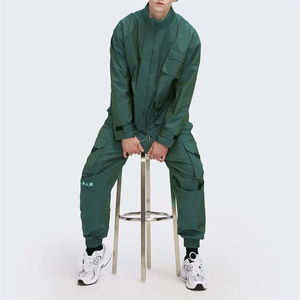 Conjunto Deportivo de 2 Piezas para Hombre, Chaqueta Cortavientos Estampada de Invierno, Estilo Urbano Personalizado, Ligero, Holgado, de Poliéster/Algodón con Forro Polar - Product Image 4