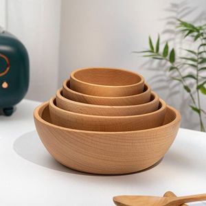 DOUGT VERSÁTIL ARTESANÍA Tazón de masa de madera hecho a mano para frutas o ensaladas Vintage de alta calidad Rústico Farmhouse BOWL - Product Image 5