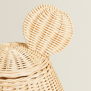New Arrival Best Selling RATTAN <b>BASKET</b> WITH EARS Natural Rattan apple <b>Basket</b> Handmade in Viet Nam <b>Storage</b> Clothes Kid Toys - Product Image 3