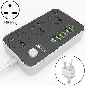 ปลั๊กพ่วง LDNIO SC3604 แบบ 6 พอร์ต USB สายยาว 2 เมตร ปลั๊กแบบ US สำหรับใช้ในบ้านและสำนักงาน - Product Image 1
