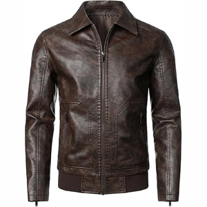 New Best Selling Men's Casual Leather Jackets Custom Leather <b>Coat</b> Men <b>Winter</b> Jacket - Product Image 6