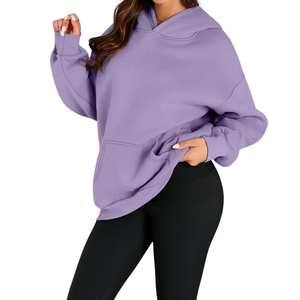 Sudadera con capucha de lana de algodón 100% para mujer, alta calidad, HeavyGSM, transpirable, cómoda, superventas, estampado de invierno bordado - Product Image 3