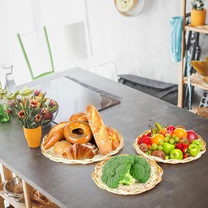 Cesta Redonda de Bambú Tejida para Servir |   Plato Ecológico para Exhibición de Alimentos en Restaurantes, Cocina y Picnic - Product Image 5
