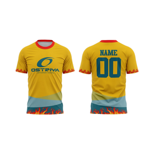 Maillot de football personnalisé à manches courtes de haute qualité, imprimé par transfert thermique, couleurs personnalisées, 100 % polyester, respirant et à séchage rapide - Product Image 1