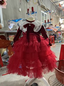 Vestido de princesa de manga larga con volantes y malla en capas para niñas, nuevo peto de malla 3D, estilo occidental, ODM directo de Vietnam - Product Image 4