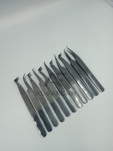 Nouvel arrivage Pince à épiler d'extension de cils en acier inoxydable de haute qualité Couleur plasma noir Volume à 90 degrés Cils testés à la main - Product Image 5