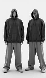 Conjunto Deportivo de Felpa Técnica Personalizado Directo de Fábrica, Sudadera con Capucha, Pantalones Deportivos, Chándal 100% Algodón, Tallas Grandes para Hombre - Product Image 3