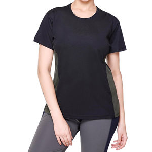Camisetas de Manga Corta para Mujer de Calidad de Exportación, Ropa Deportiva Personalizada, Diseño de Paneles Laterales con Mangas de Murciélago, Camisetas de Gimnasio para Mujer - Product Image 1