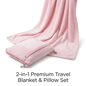 Ensemble couverture et oreiller de voyage 2 en 1 avec logo personnalisé, compact, léger, écologique, doux pour la peau, en polaire et flanelle, portable pour avion et <span class=keywords><strong>voiture</strong></span> - Product Image 3