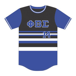 Camiseta de Béisbol con Rayas Negras de Phi Beta Sigma, Jersey de la Fraternidad Griega HBCU Divine Nine, 100% Poliéster de Malla - Product Image 2