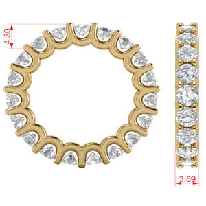Alliance de mariage en or jaune 14 carats avec diamants éternels, anneaux en diamants de 3,23 carats - Product Image 2
