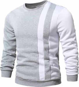 Venta caliente de los hombres Casual Crewneck sudadera prendas de vestir exteriores de lana pulóver Color Block sudadera - Product Image 3