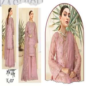 Ramsha ชุดเดรสผ้าชิฟฟ่อนสำหรับปาร์ตี้งานแต่งงานและเทศกาล3ชิ้นจากอินเดียและปากีสถาน - Product Image 2