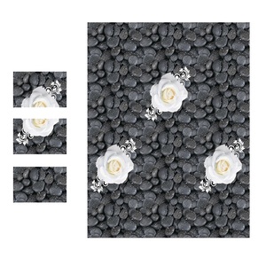 Design 3D en pierre avec motif de fleurs Carrelages muraux en céramique émaillée brillante 30x45cm - Product Image 2