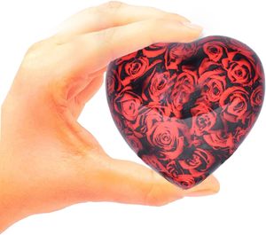 Urna de recuerdo de rosa roja-Mini cremación de corazón con soporte y caja premium-Urna de recuerdo pequeña-Honra a tu ser querido con urna - Product Image 6