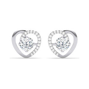 NOVAMART Fine Rose Gold Diamond Heart <b>Stud</b> <b>Earrings</b> for Women & <b>Girls</b>-Trendy Premium 925 Sterling Silver Wholesale Export - Product Image 1