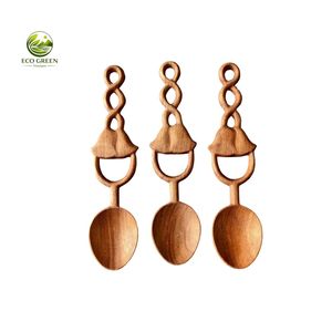Eco-Friendly Wooden Tea Serving <b>Measuring</b> <b>Spoon</b> with Long Handle Minimalist Japandi Style 10ml Capacity Mirror Polish - Product Image 2