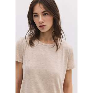 Camiseta Básica con Cuello Redondo y Tela Brillante - Product Image 2