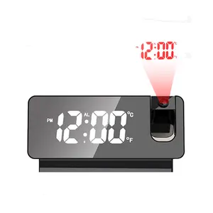 2024 Novo Teto Projeção Relógio Mesa LED Relógio De Parede Digital Com Projeção