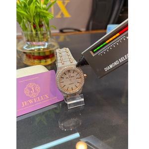 Bijoux fins de luxe hiphop glacé vvs montre en diamant moissanite mouvement automatique montres-bracelets mécaniques disponibles à la vente - Product Image 1