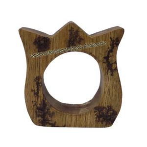 ที่ใส่แหวนผ้าเช็ดปากไม้สไตล์บัวคุณภาพเยี่ยมสําหรับคริสต์มาสวันขอบคุณพระเจ้าและปาร์ตี้วันหยุดอื่น ๆ - Product Image 4