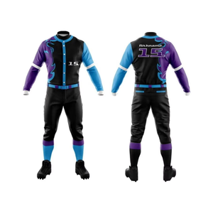 Ensemble de maillot et pantalon de baseball pour homme, 100 % polyester, qualité supérieure, design personnalisé, sublimation, respirant, séchage rapide, col rond, équipe personnalisée - Product Image 1