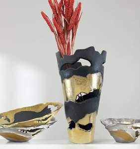 Jarrón de flores de Metal mate negro pulido brillante hecho a mano, macetas decorativas hechas a mano para decoración de fiestas, bodas y eventos - Product Image 4