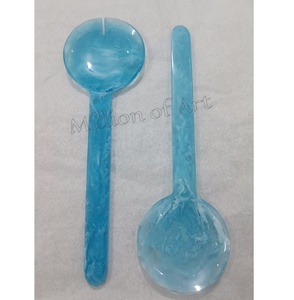 Juego de servidor de herramientas de ensalada de resina azul de lujo de estilo europeo, vajilla de cocina ecológica para el hogar, decoración de eventos de boda - Product Image 1