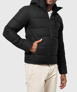 2026 Casual Style Outdoor Wear <b>Men</b> Padded Coats Bubble <b>Puffer</b> <b>Jacket</b> with Full Sleeves and Hooded Collar Shiny <b>Puffer</b> <b>Jacket</b> - Product Image 4
