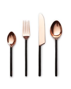 Customized Logo Metal Handmade <b>Flatware</b> <b>Set</b> Of Four Pieces With Rose Gold Finishing For Restaurant Hotel Wedding - Product Image 6