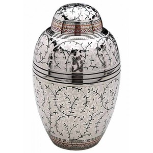 Domtop Urna de cenizas humanas para adultos hecha a mano Urna de cremación de metal duradero en Nuevo diseño Suministros funerarios de plata y oro - Product Image 3