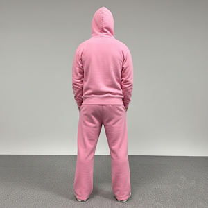 Ensemble de survêtement pour homme en gros, taille plus, imprimé, couleur unie, style streetwear, respirant, confortable, hip-hop, 2 pièces - Product Image 6