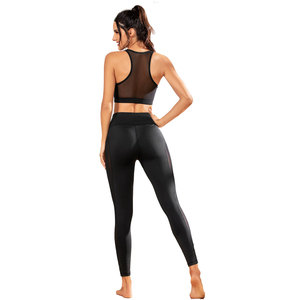 Ensemble de yoga de haute qualité pour femmes personnalisé bas quantité minimale de commande motif solide vêtements de fitness avec logo avant les meilleures ventes - Product Image 3