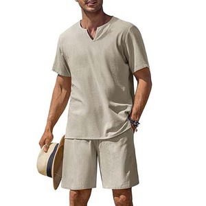 ชุดเสื้อผ้าสองชิ้นสำหรับผู้ชายชุดเสื้อยืดและกางเกงขาสั้นผ้าฝ้าย100% สไตล์ไฮสตรีทฤดูร้อน - Product Image 6